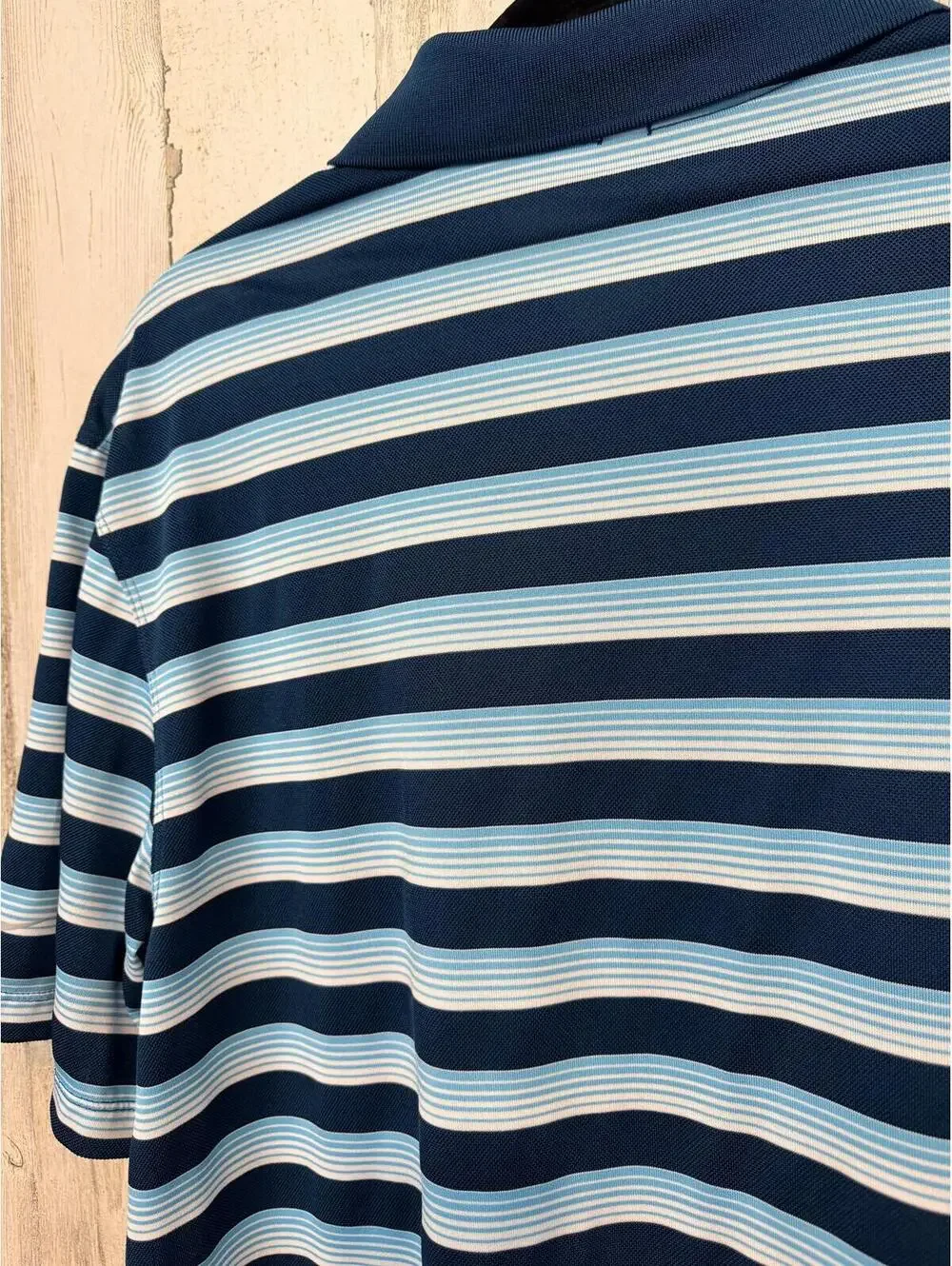 Nike Men Large Golf Polo Shirt Striped Dri-FIT Standard Fit